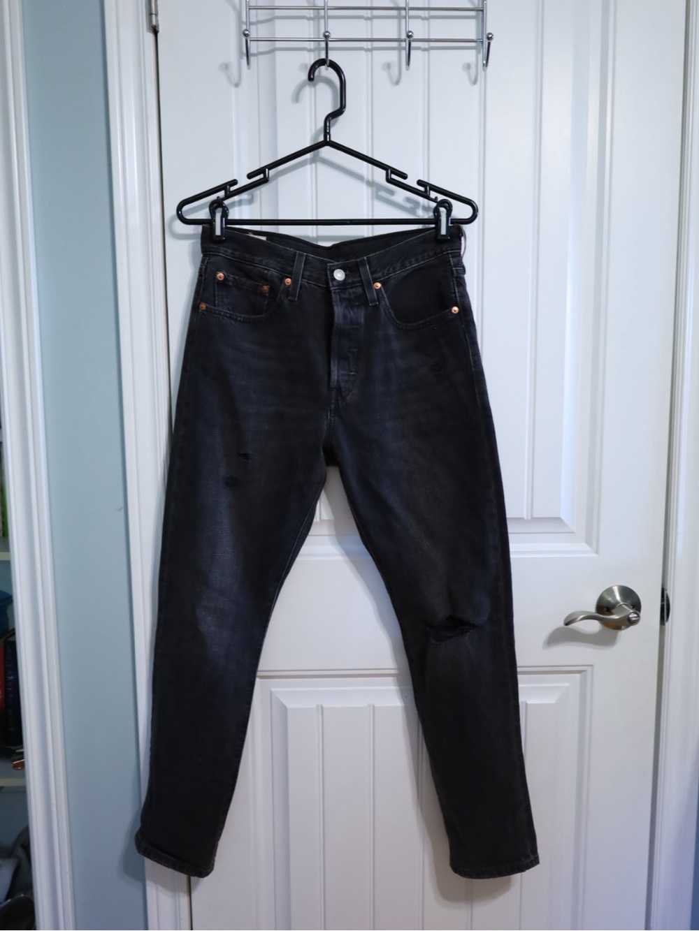 Levi’s 501 Skinny Jeans in Black Stick Womens Size 27 - Picture 2 of 10